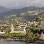 Part of the capital of French Polynesia, Papeete, on the South Pacific island of Tahiti.