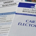 une partie d&rsquo;un formulaire de procuration de vote, avec une carte électorale française aux couleurs tricolores Bleu Blanc Rouge, avec une Marianne