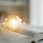 Innovative Light Bulb Illuminating Ideas Over an Open Book Representing Knowledge, Creativity, and Technology Integration in Modern Learning Environments. Entropy