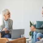 femme, senior, conseil, conciliation, couple, clients, consultation