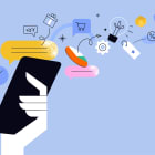 Business creative illustration. Vector concept of mobile apps and services, online business, social network, e-commerce and communication. Illustration for web banner, social media, business presentat