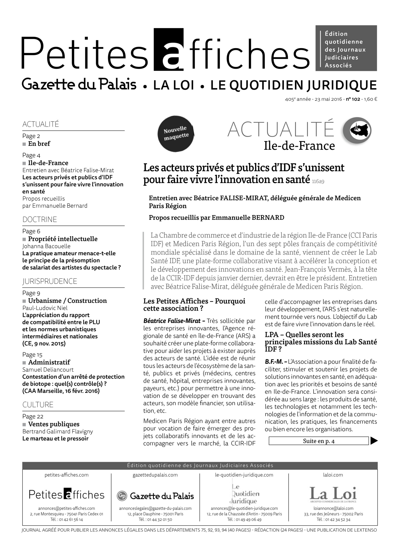 LPA 23 Mai. 2016, n° 114n2, p.15