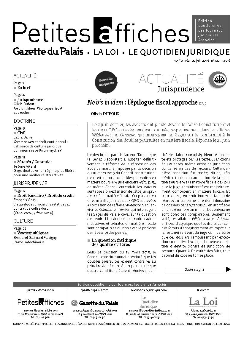 LPA 20 Juin. 2016, n° 114n0, p.11