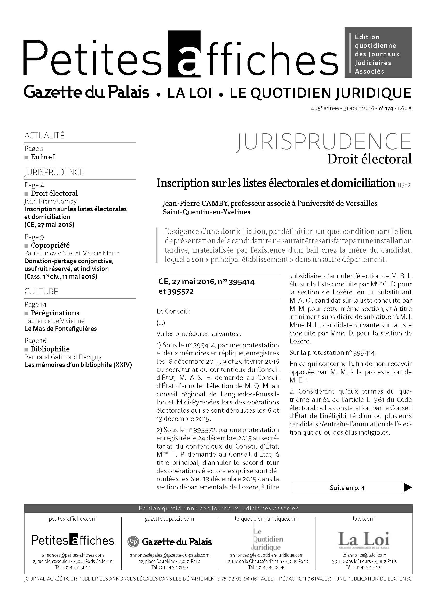 LPA 31 Août. 2016, n° 119b2, p.16