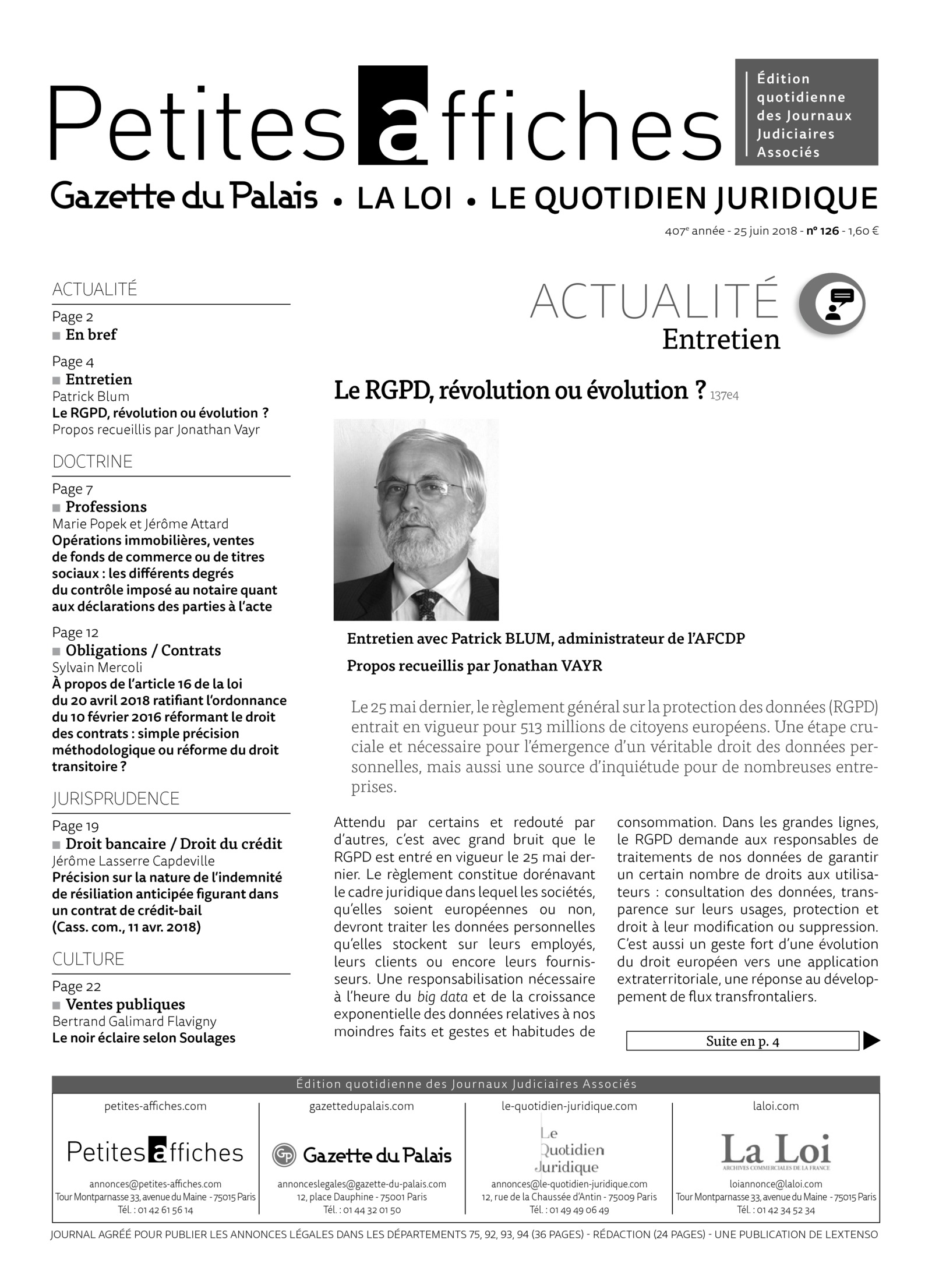 LPA 25 Juin. 2018, n° 137g1, p.12