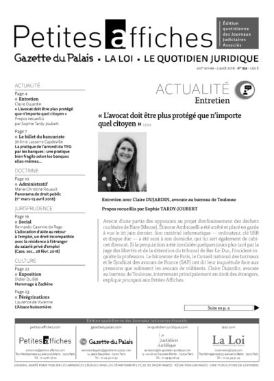 LPA 02 Août. 2018, n° 137g2, p.16