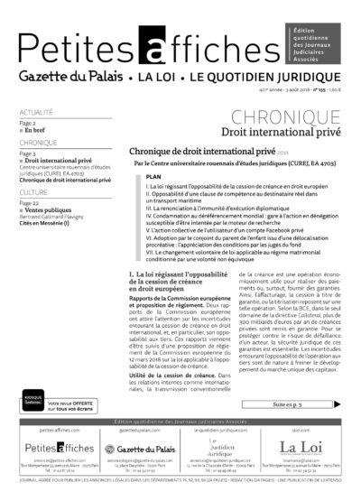 LPA 03 Août. 2018, n° 138p2, p.2