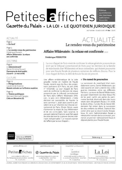 LPA 10 Août. 2018, n° 138d8, p.3