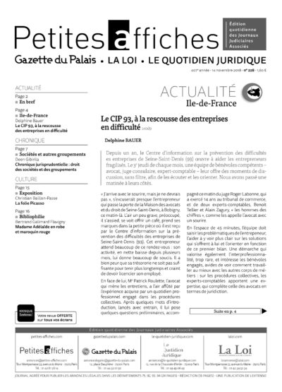 LPA 14 Nov. 2018, n° 140g5, p.15