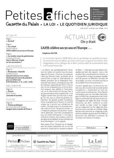 LPA 22 Fév. 2019, n° 142n2, p.4