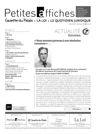 LPA 08 Août. 2019, n° 147f4, p.24