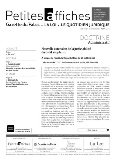 LPA 30 Oct. 2019, n° 149b1, p.2