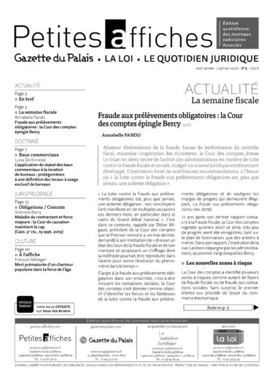 LPA 07 Jan. 2020, n° 150b2, p.20