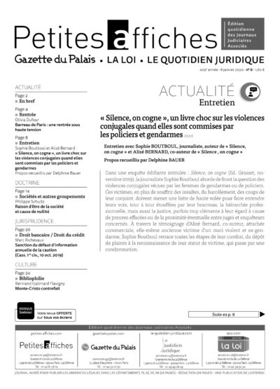 LPA 08 Jan. 2020, n° 150b3, p.20