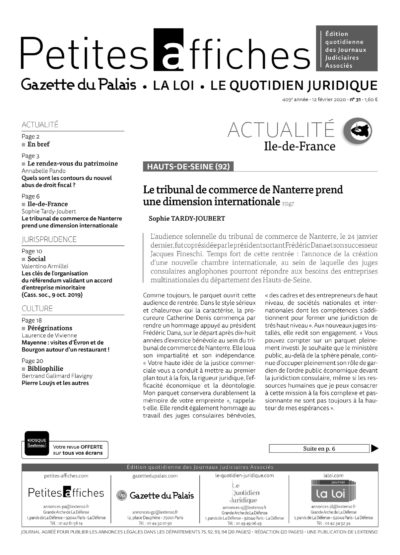 LPA 12 Fév. 2020, n° 151q1, p.2