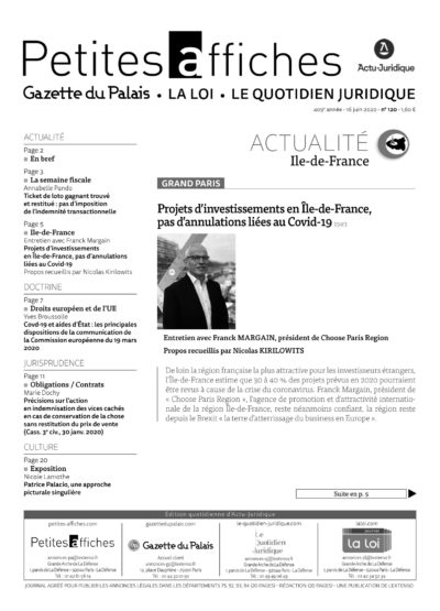 LPA 16 Juin. 2020, n° 154s2, p.20