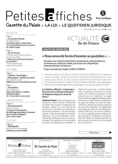 LPA 24 Juin. 2020, n° 154n2, p.21