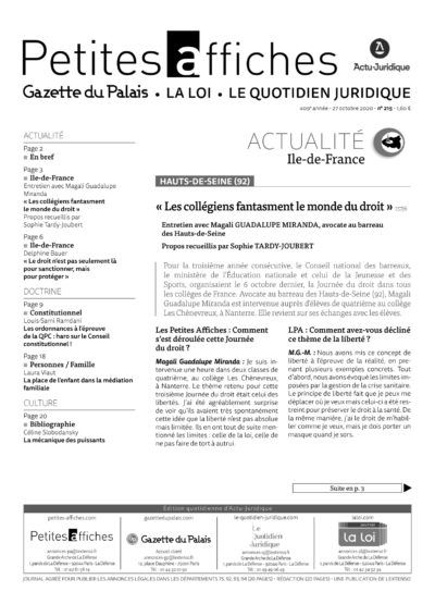 LPA 27 Oct. 2020, n° 157j9, p.2