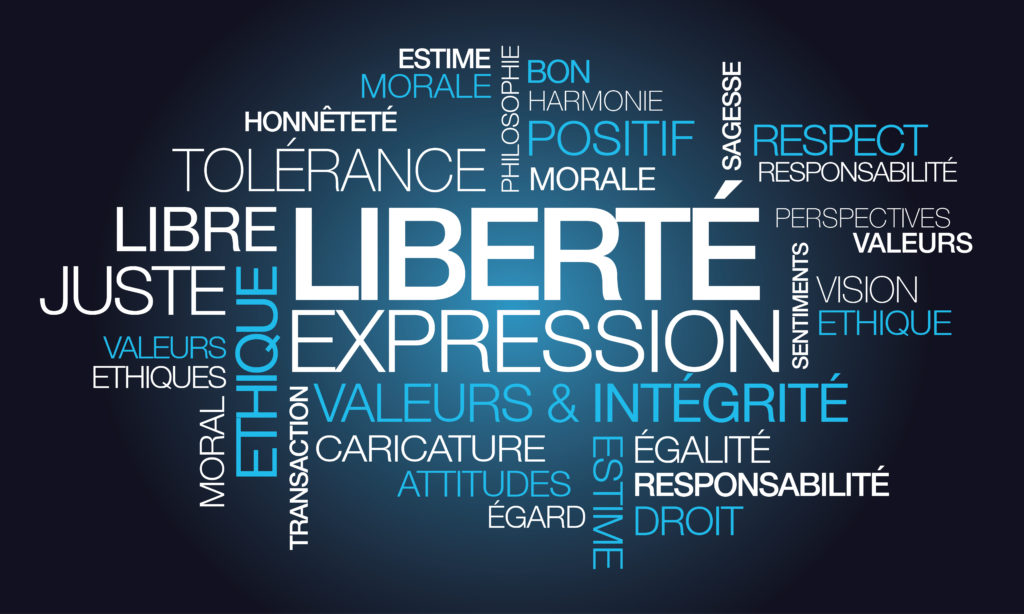 Liberté d'expression presse nuage de mots texte