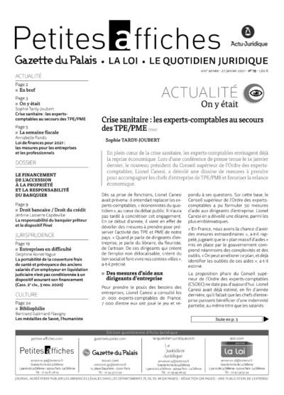 LPA 27 Jan. 2021, n° 158s2, p.19