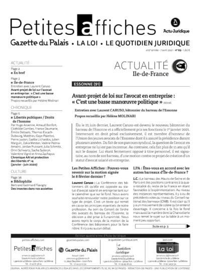 LPA 07 Avr. 2021, n° 160p4, p.2