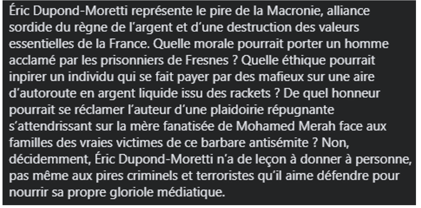 Question de rhétorique : insulte, outrage et autres calomnies