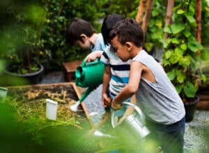 Enfants, jardin, jardinage, potager, apprendre