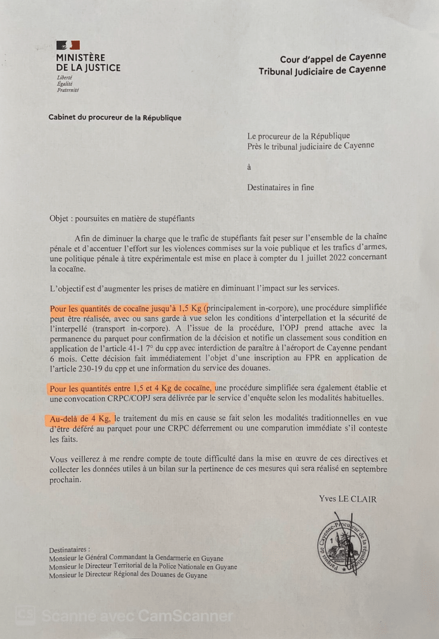 Trafic de cocaïne : osons une réforme paramétrique de l'institution judiciaire guyanaise !