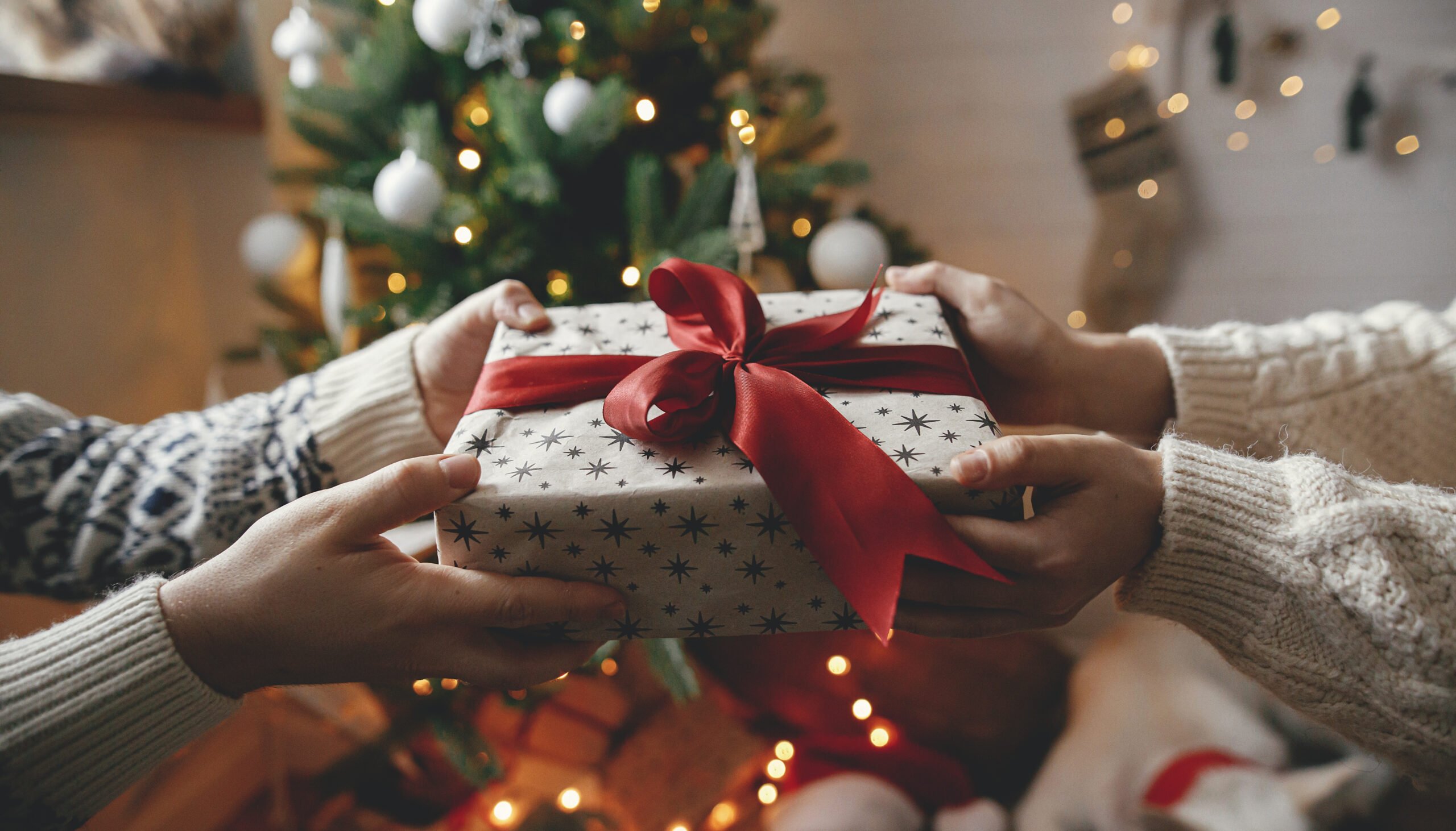 cadeau, échange, Noël