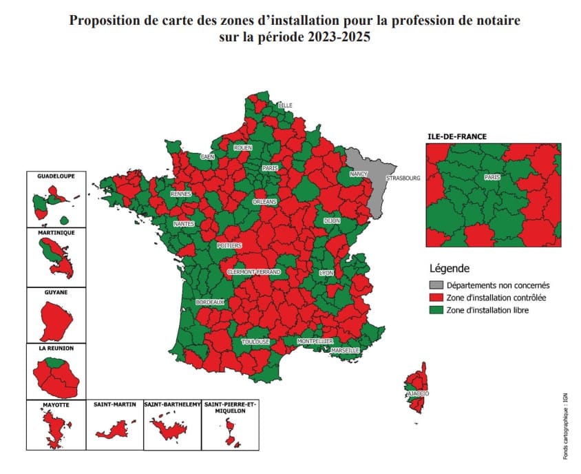 Notaires publication de la nouvelle carte d